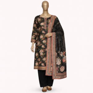 Black Stone 3 Piece Lawn Suit Printed Lawn