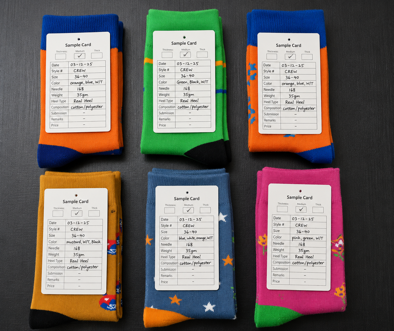 Vilora Fashion Assorted Colourful Crew Socks – 6 Pair Pack