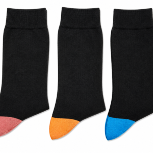 Vilora Fashion Black Crew Socks – Colour Toe Accent Set