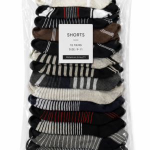 Vilora Fashion Men’s Assorted Striped Ankle Socks – 10 Pair Pack