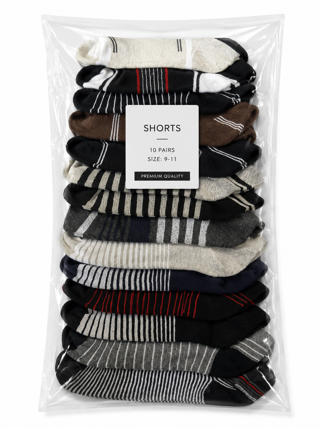 Vilora Fashion Men’s Assorted Striped Ankle Socks – 10 Pair Pack