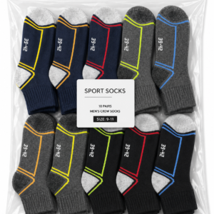 Vilora Fashion Men’s Sport Crew Socks – 10 Pair Pack