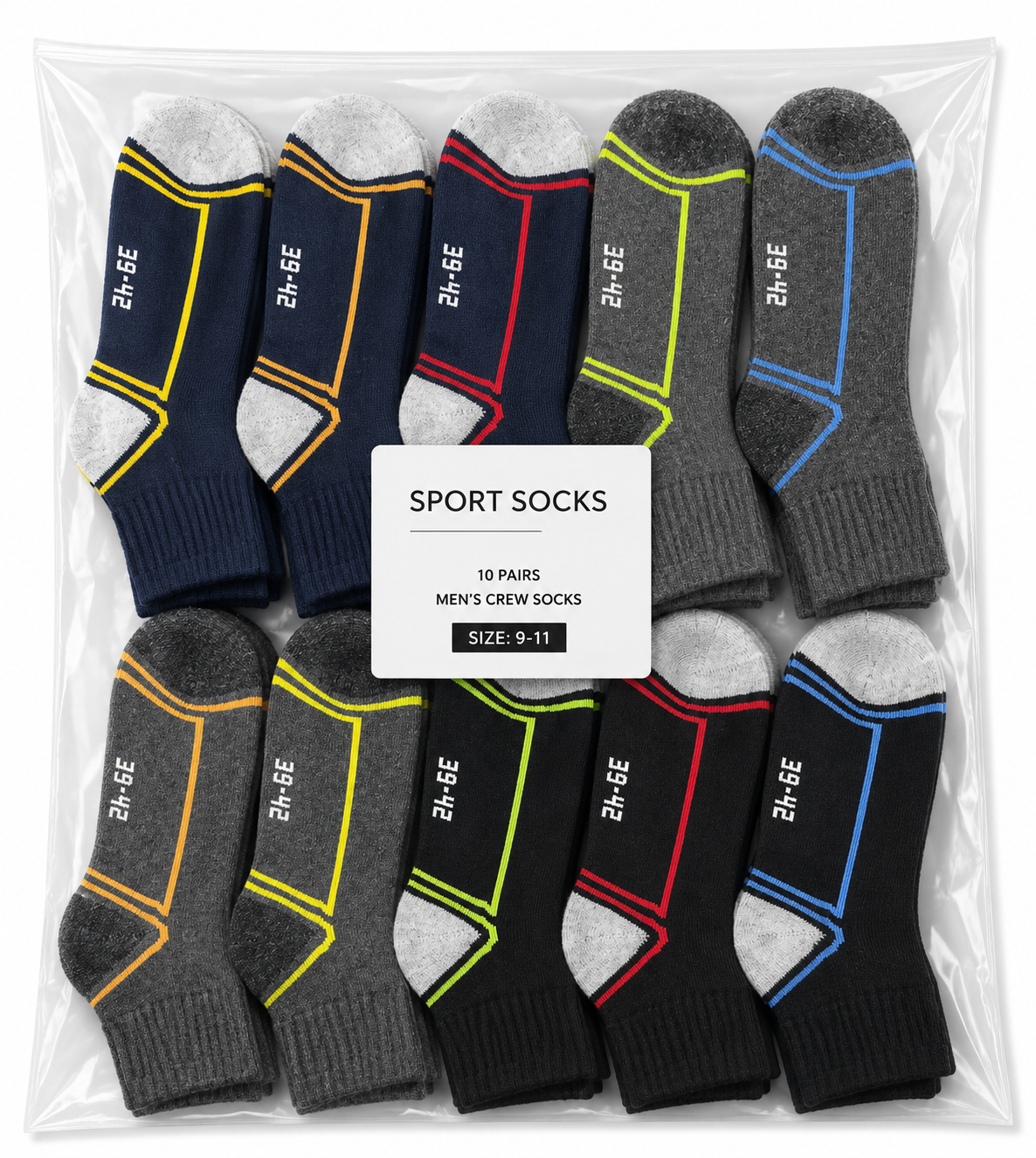 Vilora Fashion Men’s Sport Crew Socks – 10 Pair Pack
