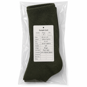 Vilora Fashion Olive Green Ribbed Crew Socks