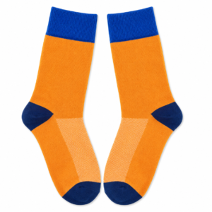Vilora Fashion Orange & Blue Contrast Crew Socks