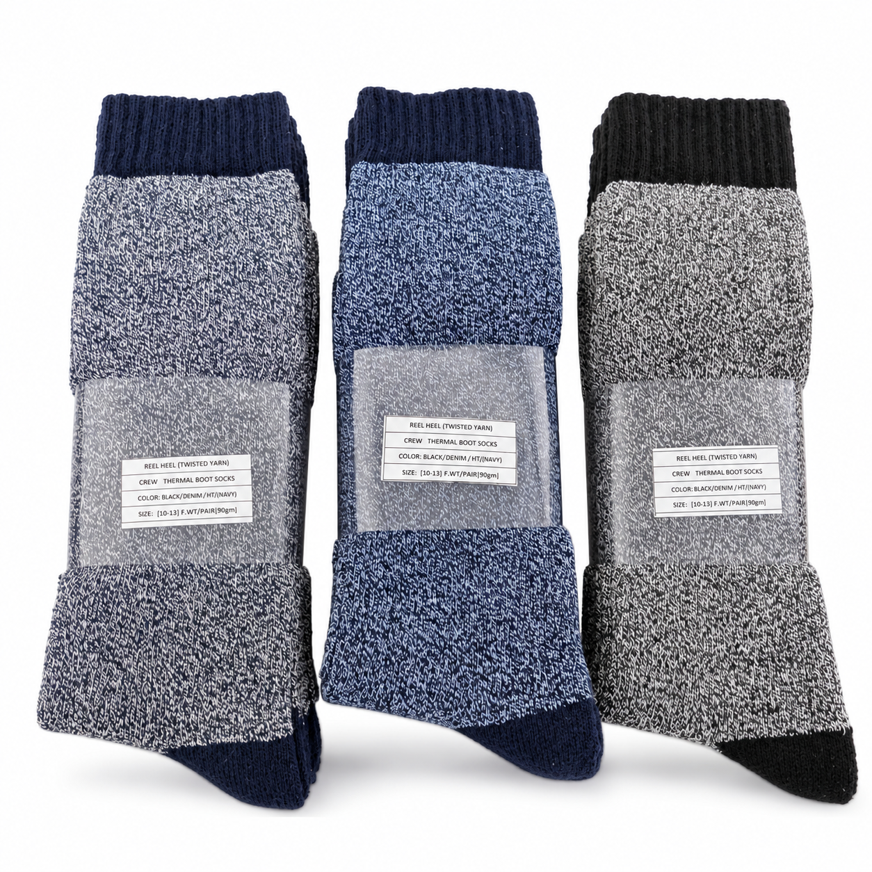 Vilora Fashion Thermal Boot Crew Socks – Twisted Yarn Assorted Colours