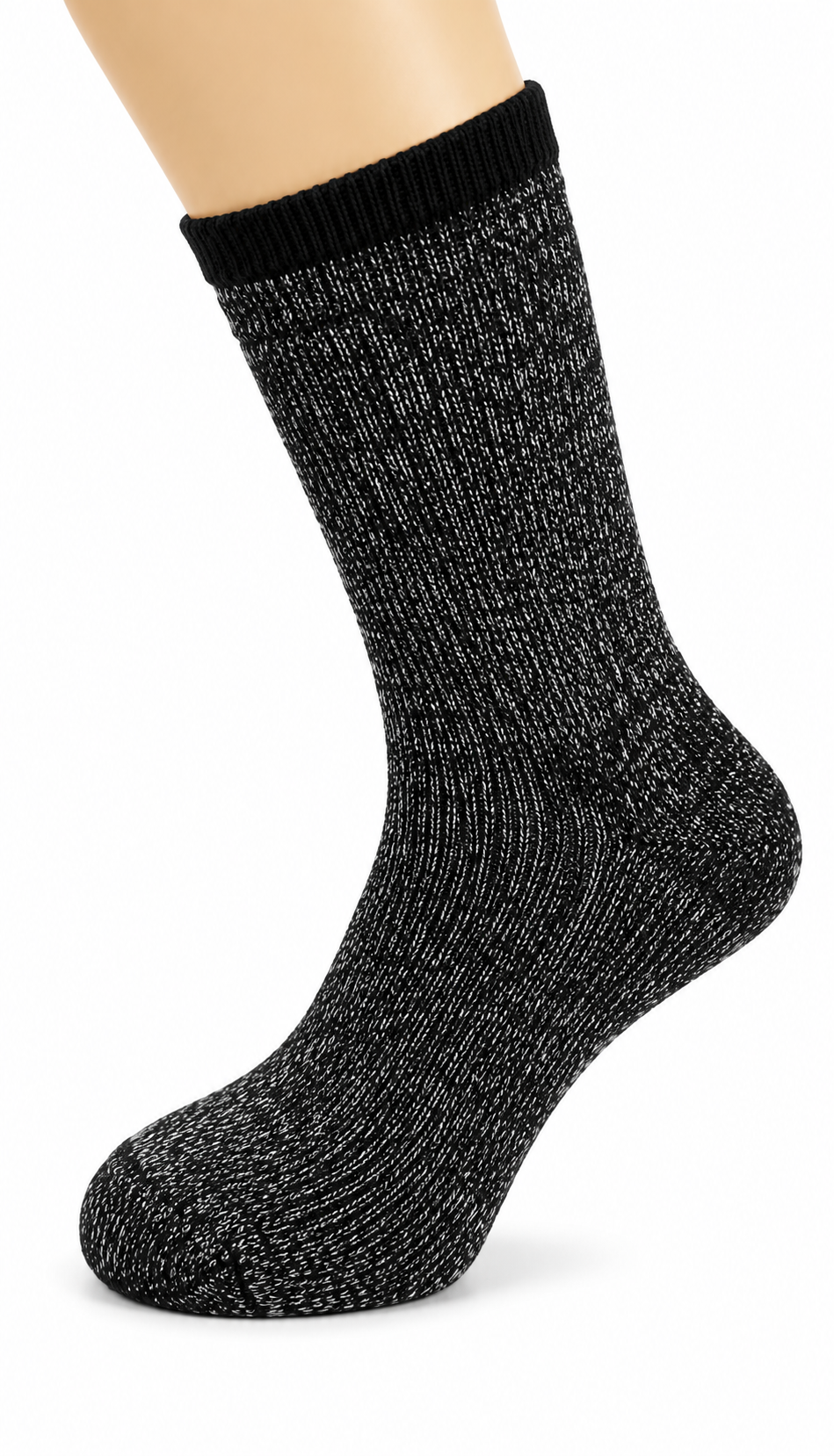 Black Melange Ribbed Crew Socks – Vilora Fashion
