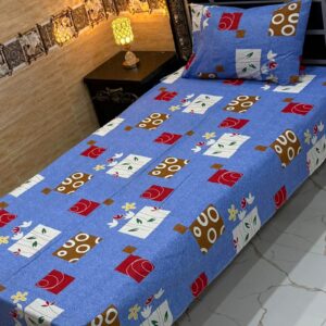 Blue Geometric Floral Single Bedsheet Set – Vilora Fashion