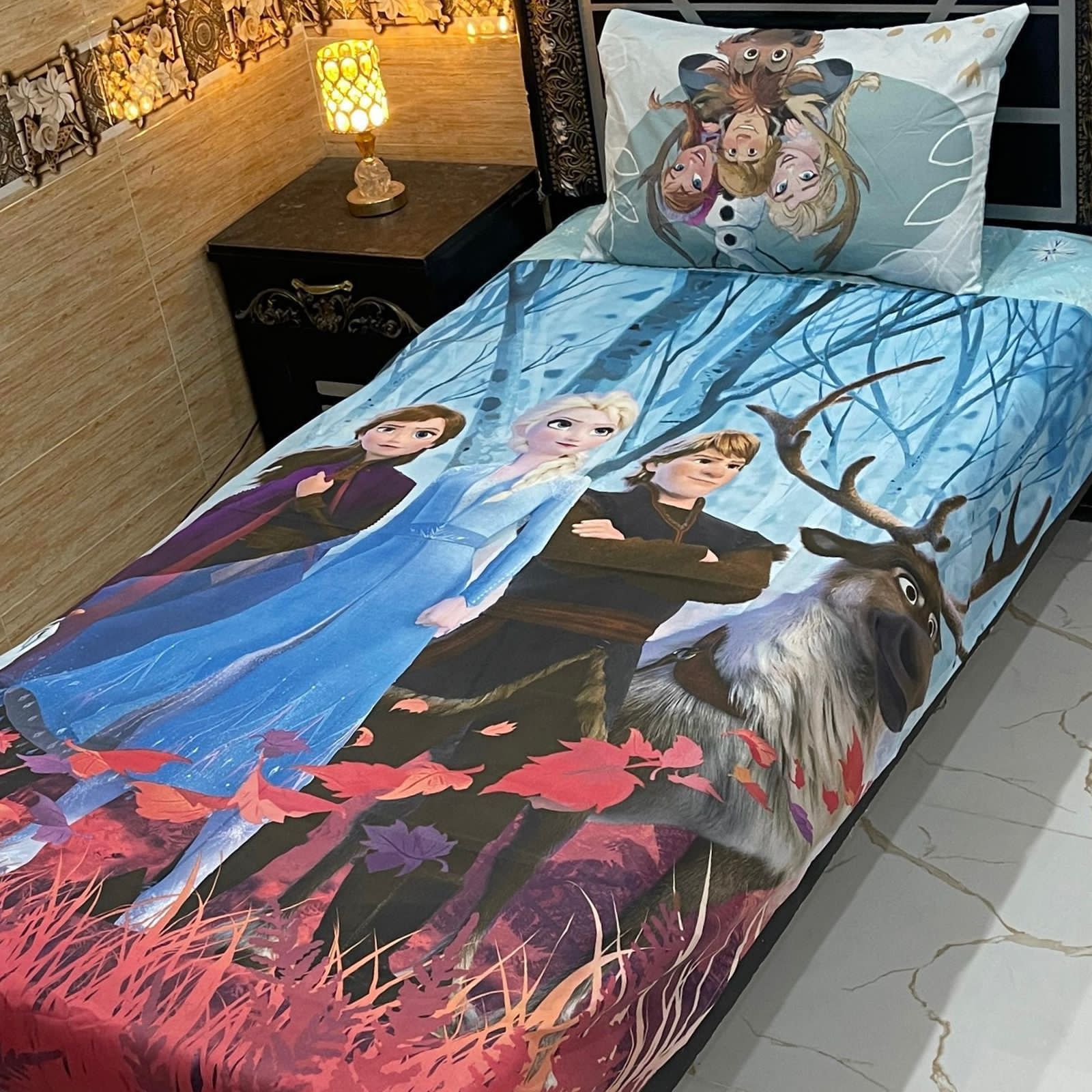 Blue Winter Princess Character Single Bedsheet Set – Vilora Fashion