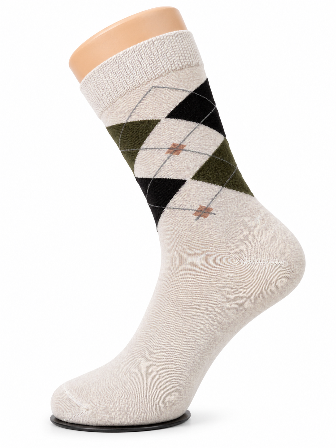 Cream Argyle Pattern Crew Socks – Vilora Fashion