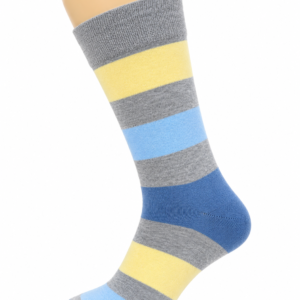 Grey, Blue & Yellow Striped Crew Socks – Vilora Fashion
