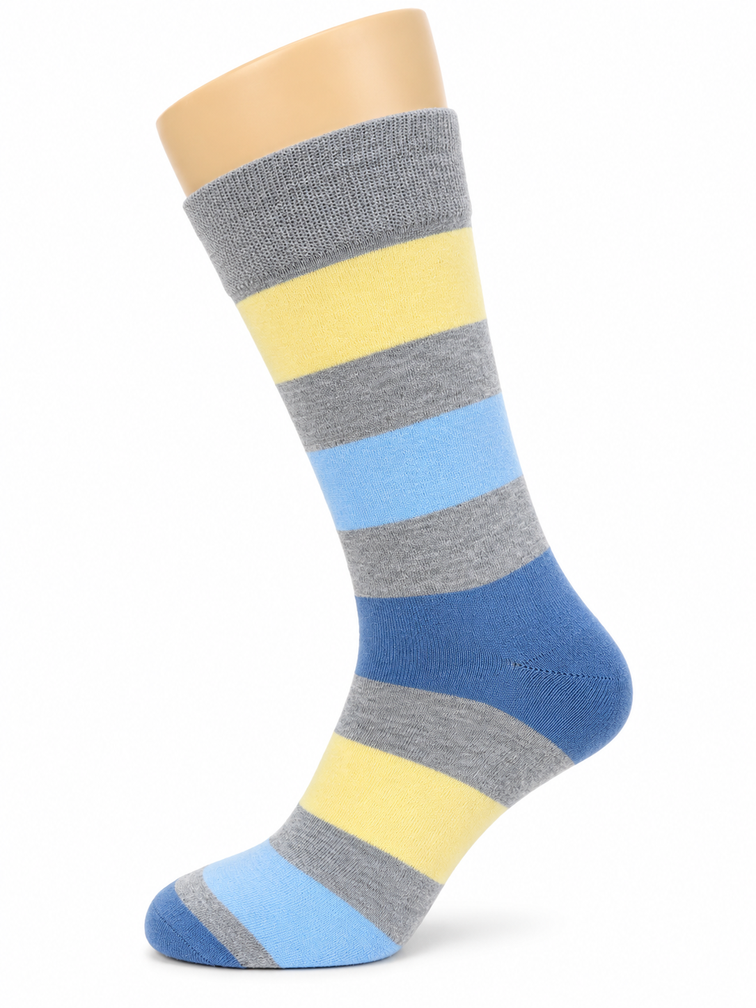 Grey, Blue & Yellow Striped Crew Socks – Vilora Fashion