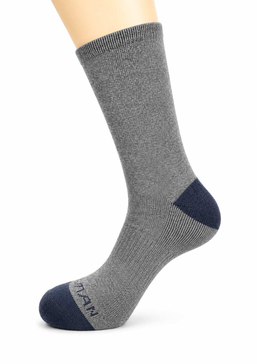 Grey Crew Socks with Navy Heel & Toe – Vilora Fashion