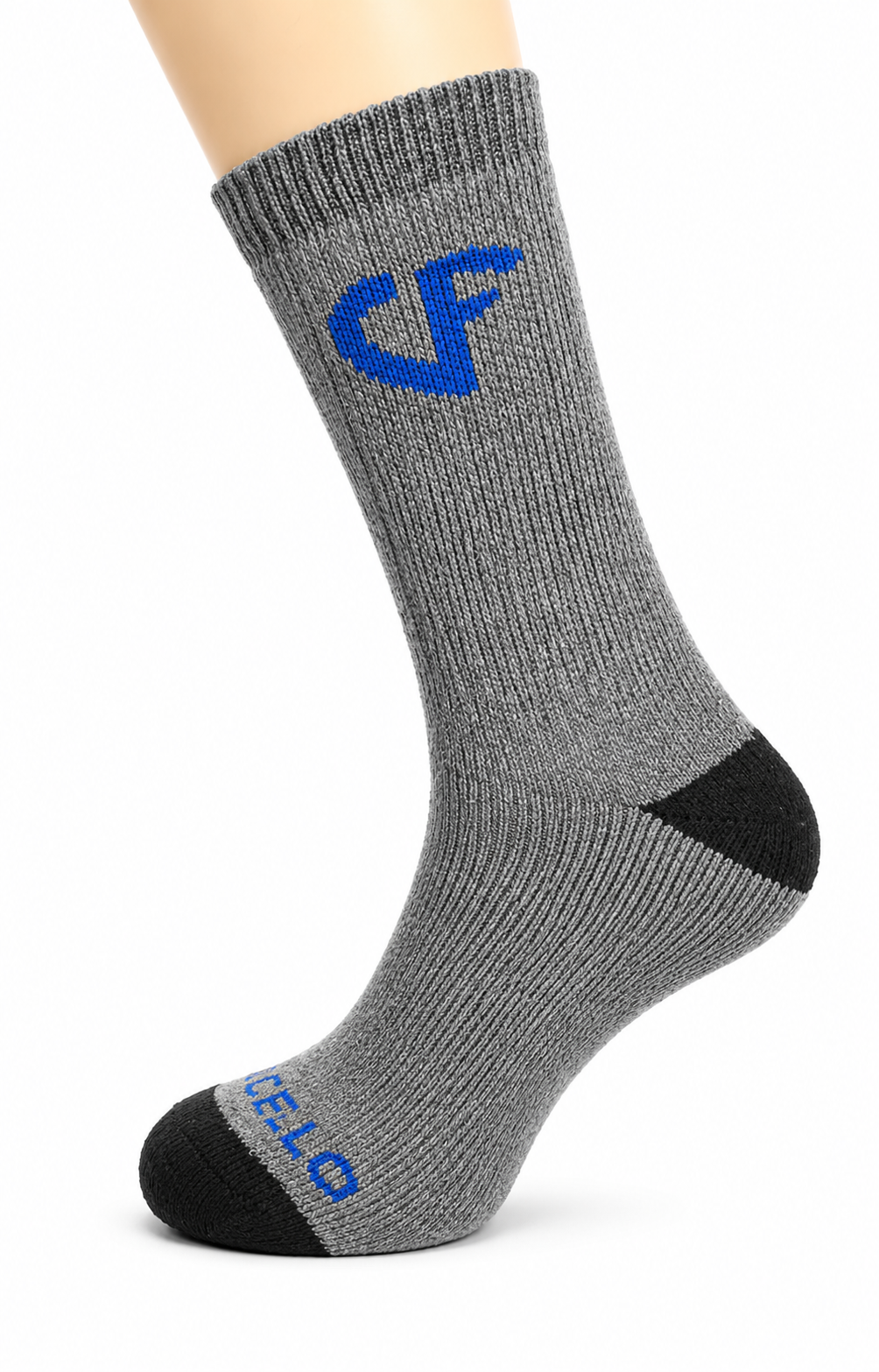 Heather Grey Crew Socks with Blue Graphic – Vilora Fashion