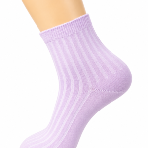 Pastel Lilac Ribbed Ankle Socks – Vilora Fashion