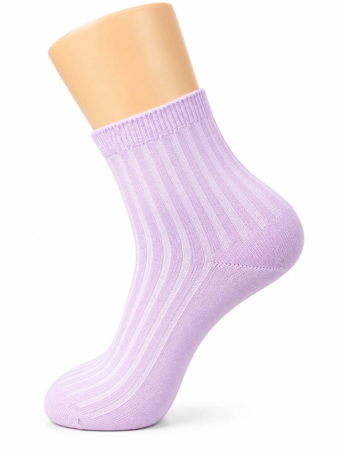 Pastel Lilac Ribbed Ankle Socks – Vilora Fashion