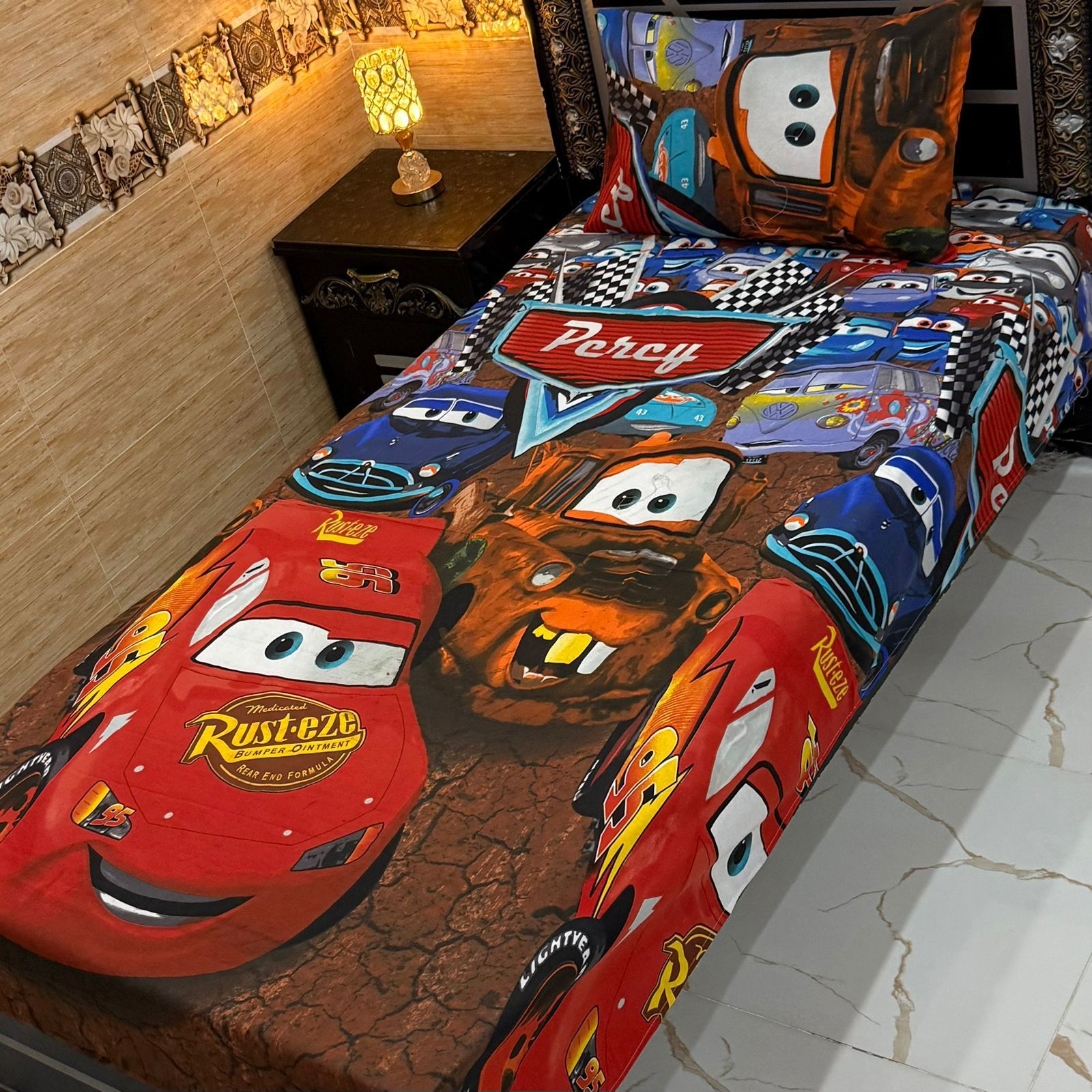 Red Racing Car Cartoon Single Bedsheet Set – Vilora Fashion
