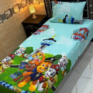 Sky Blue Puppy Rescue Cartoon Single Bedsheet Set – Vilora Fashion