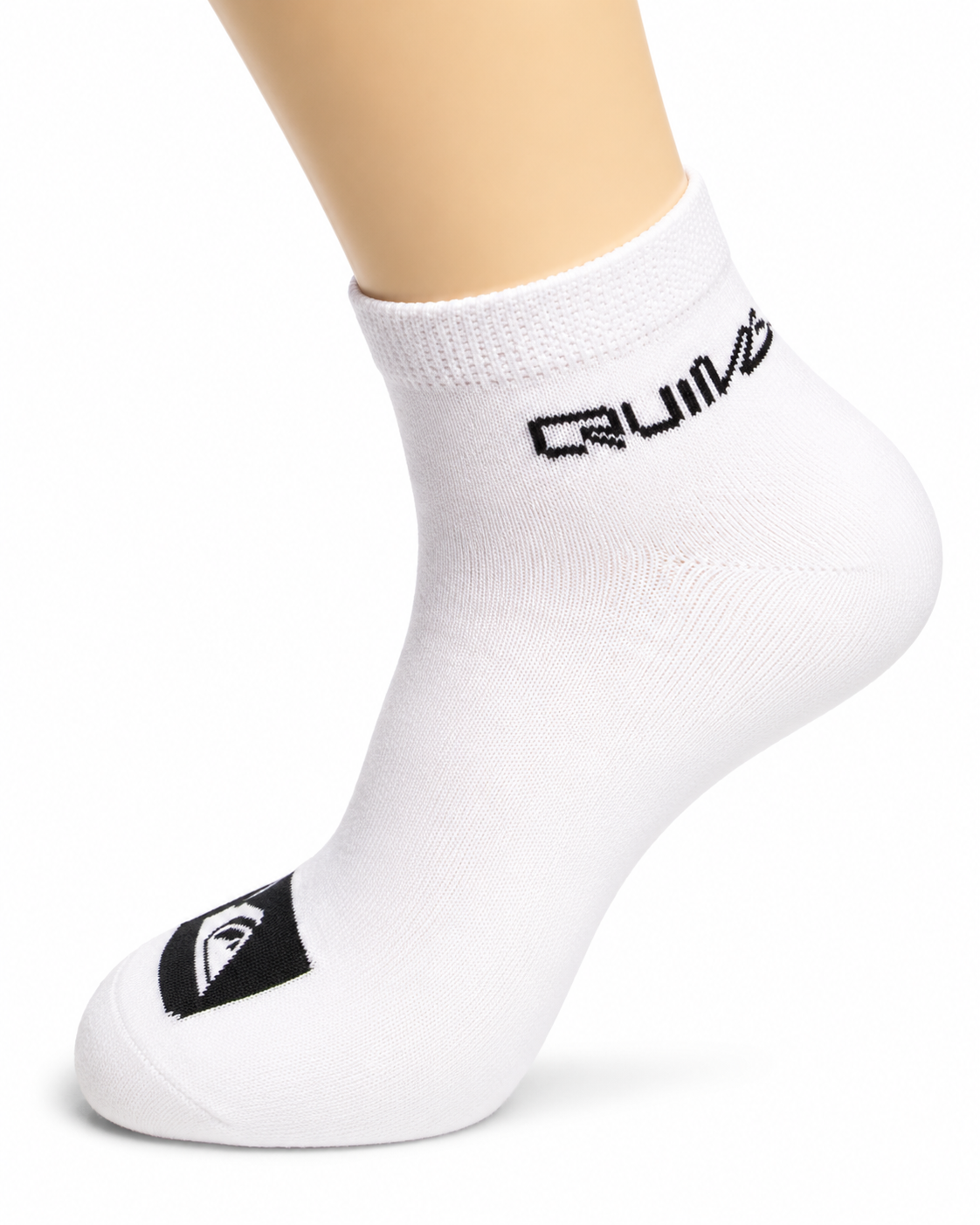 White Ankle Socks with Black Graphic Detail – Vilora Fashion