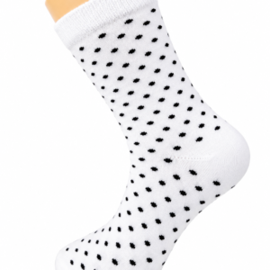 White & Black Polka Dot Crew Socks – Vilora Fashion