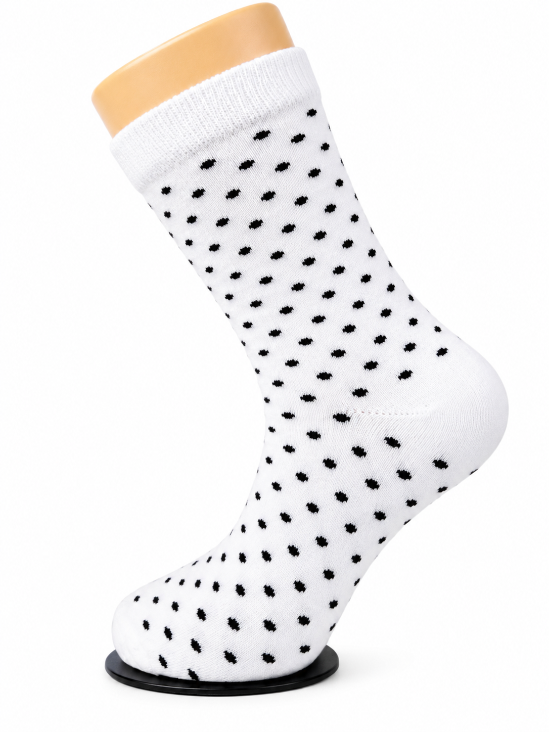 White & Black Polka Dot Crew Socks – Vilora Fashion