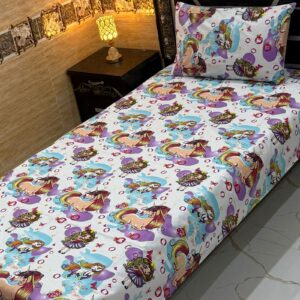 White Unicorn & Princess Single Bedsheet Set – Vilora Fashion