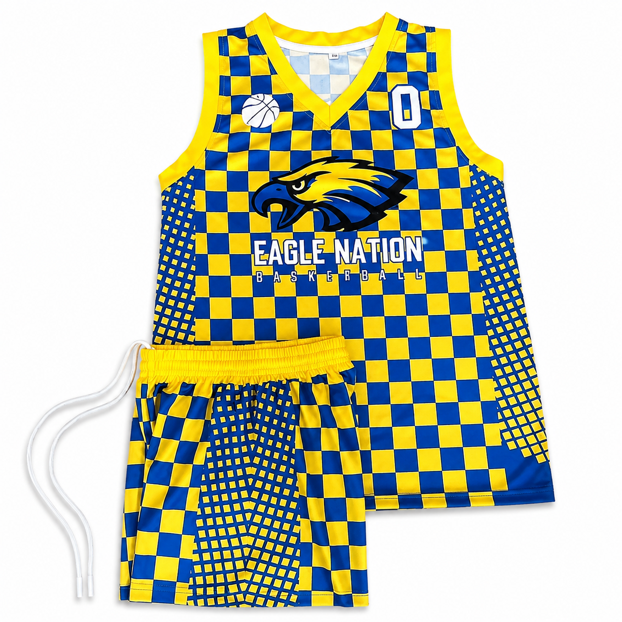 Blue & Yellow Eagle Nation Basketball Jersey Set for Kids – Stylish Sports Outfit | Vilora Fashion