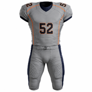 Grey & Orange American Football Uniform Set – Professional Sports Jersey Outfit | Vilora Fashion