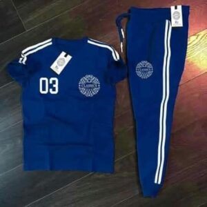Men's Premium Sports T-Shirt & Track Pants Set – Navy Blue Activewear Vilora Fashion