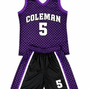 Purple & Black Coleman Basketball Jersey Set for Kids – Premium Sports Outfit with Shorts | Vilora Fashion