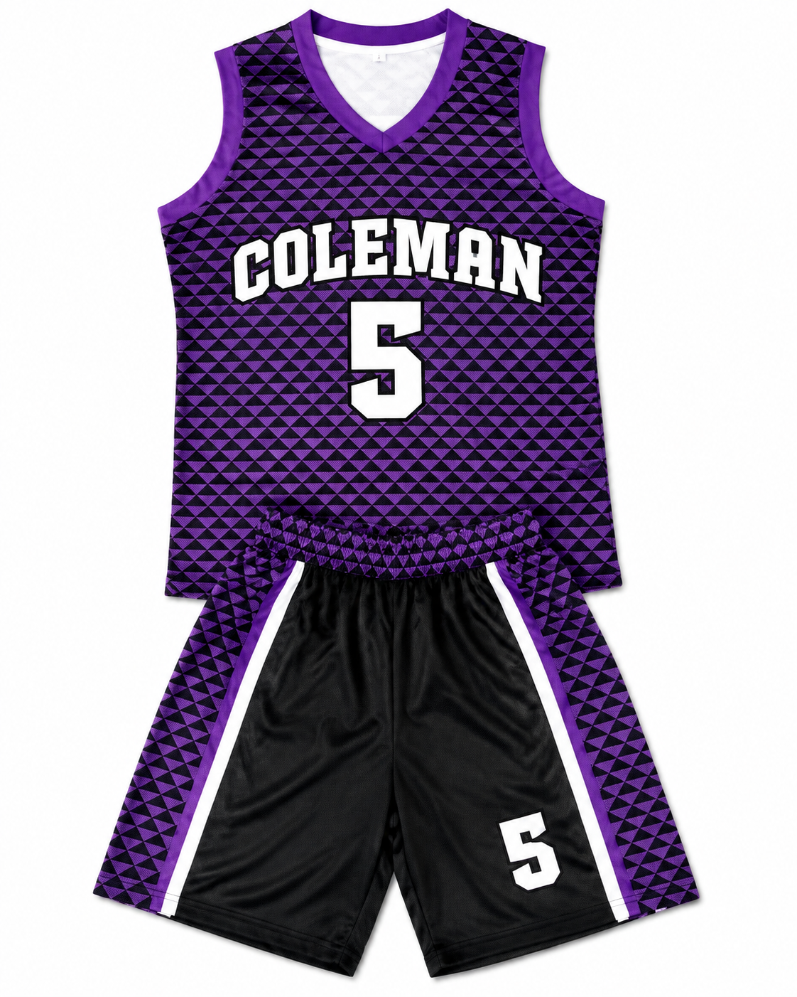 Purple & Black Coleman Basketball Jersey Set for Kids – Premium Sports Outfit with Shorts | Vilora Fashion