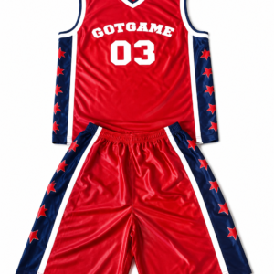 Red & Navy Basketball Jersey Set for Kids – Stylish Sports Outfit with Shorts | Vilora Fashion